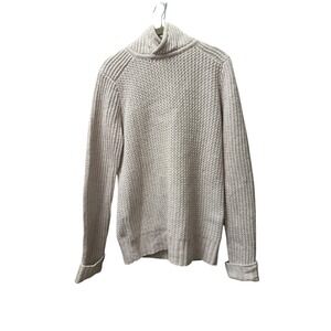 Reiss Womens palest grey 90% Lambswool Blend Knit semi Turtleneck Sweater Size S